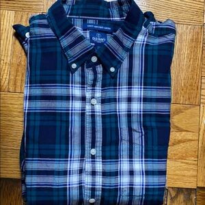 Old navy plaid button down shirt size: XXXL